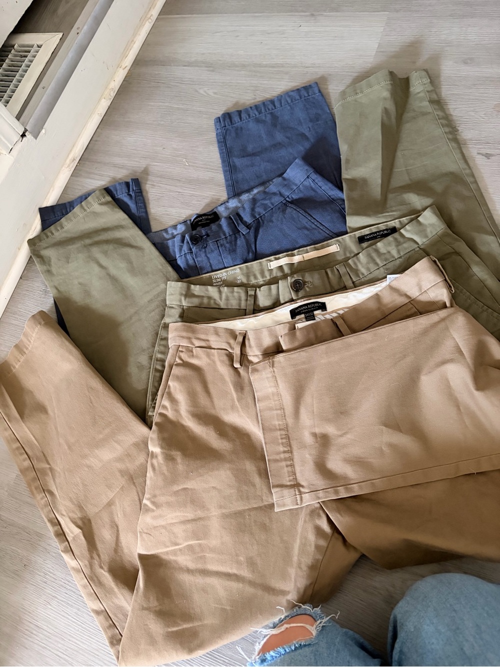 Banana Republic Chinos in Tan, Olive & Blue